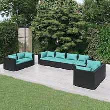 HKTMGDNG 8-Piece Modular PE Rattan Patio Sofa Set with Cushions