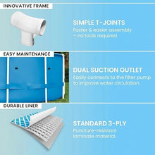12ft x 30in Metal Frame Round Above Ground Swimming Pool with Pump, Blue