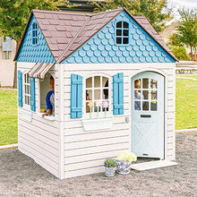 Lifetime Heavy Duty Plastic Outdoor Playhouse 6ft x 6ft x 7ft Beige & Blue