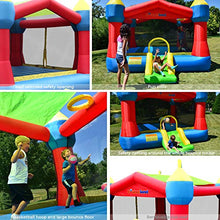 Bounceland Inflatable Party Castle Bounce House with Slide and Basketball Hoop Red/Blue