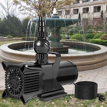 Submersible Water Pump with 3 Nozzles 2100r/Min 20 FT Max Lift Cyclone Pond & Fountain Pumps for Waterfall Hydroponics(540W 8000GPH 7.9M)