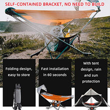 Camping Hammock Stand Portable Folding Cot Set All-Inclusive Design for Outdoor Patio Camping Beach and Festivals (Orange)