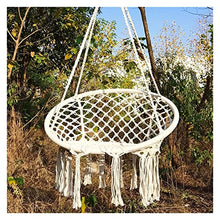 Swing Round Hammock Chair, Swing Chair for Adults, 260 lbs, Single Safety Chair Hammock for Outdoor Indoor Dorm Bedroom Yard Swing seat (Color : 02) (1)