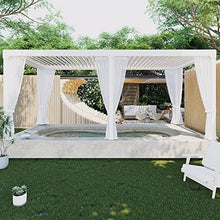 MeetLeisure 10’ x 20’ Outdoor Louvered Pergola with Adjustable Roof White Frame