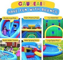 Causeair Inflatable Water Slide & Bounce House with Dolphin Styling Multi