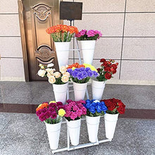 HYUIO Wrought Iron Florist Shelf，Large Plant Stand Display Stand，Flower Shelf Flower Shop Flower Bucket Accessories Flower Bucket(Bianco,5pack)