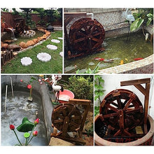 Garden Water Feature Cascading Ornament Fountain fir Wood Waterfall Decoration Freestanding Water Feature Waterwheel Feng Shui Wheels Fountain for Indoor Outdoor Patio Lawn Pond Terrace Balcony (Size