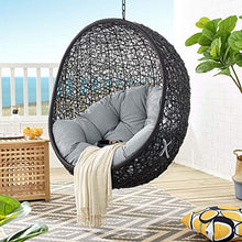 Modway EEI-739-GRY-SET Encase Swing Outdoor Patio Lounge Chair, With Stand, Gray