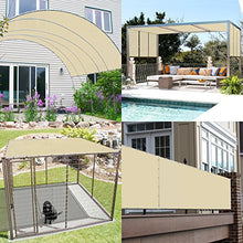 TANG 16' x 30' Waterproof Shade Cloth with Grommets, Sun Shade Sail Rectangle Straight Side, 260 GSM UV Block Fabric Patio Canopy for Deck Carport Backyard Pergola Cover, Beige