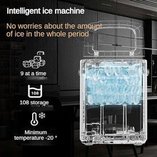 Automatic Ice Maker, 6-Minute Rapid Intelligent Fully Automatic Bullet Ice Block Making Machine, Suitable for Dormitories, Offices and Outdoor Activities