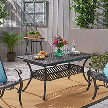Christopher Knight Home Outdoor Expandable Patio Dining Table, 64"-81", Cast Aluminum, Shiny Copper