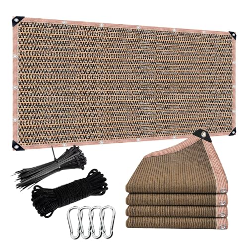 ZGLCQSGY Shade Fabric Sun Shade Cloth Privacy Screen with Grommets for Patio Garden Pergola Cover Canopy 42x47 FT, Brown