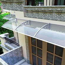 Window Door Awning Canopy,Front Door Canopy Outdoor Canopy Sun Shade Shelter,Thick 0.1in,Quality 100% Shatterproof Transparent Polycarbonate Cover,Sun Protection,142 Size (47"x142")