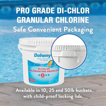 Doheny's Di-Chlor Granular Chlorine | Pro-Grade 3-in-1 Pool Sanitizer, Shock & Algaecide | Fast-Dissolving, Calcium-Free, No Residue | 99.5% Sodium Dichlor with 56% Stabilized Chlorine | 50lb Bucket