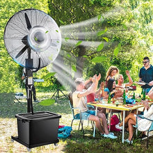 DFEDHF Portable Misting Fan, Cool Mist Fan, Industrial Pedestal Fan, 28 Inch /32 Inch, W/Standalone Tank, 3 Speeds, One Key Shaking Head, 120 Degree Oscillation, 81cm/31.9in