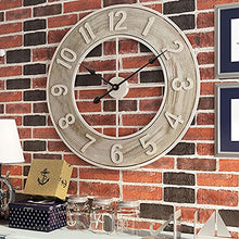 Wall Clock Art Clock Silent Wall Clock, European Farmhouse Vintage Clock, 60cm Non-Ticking Battery Operated Outdoor Garden Wall Clocks for Home Kitchen Cafe Hotel Garden Decor Wall Decor Clock