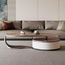 Side End Table Vintage Walnut Coffee Table for Living Room, Unique Shape Design, Retro-Style Tea Table, Perfect for Home Use, Stylish and Durable Furniture Accent Coffee Table for Living Room Bedroom