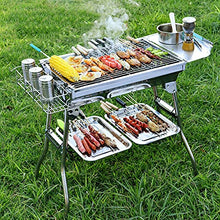 IIPOSAQQ Portable BBQ Grill,Stainless Steel Barbecue Grill,Folding Charcoal BBQ,5-10 Persons Family,for Outdoor Garden Cooking,Picnics,Camping.