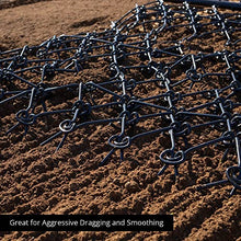 Titan Attachments Heavy Duty Drag Harrow 7 FT x 8 FT Leveling Grading Steel Mesh, 3/8in Tines, Tow Behind Agricultural-Style Drag