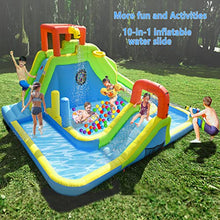 Tobargar Inflatable Water Slide Park with Dual Pools, Climbing Wall & Games, Multicolor