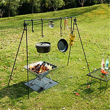 Outdoor Cooking Tripod Grill Swing Campfire Cooking Stand BBQ Grill For Cookware Dutch Oven Adjustable Collapsible Legs With Hooks Accessories (Color : Black Size : 132X66X112cm) (Black 132X66X112cm)