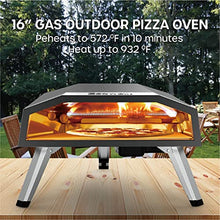 ECOWELL 16 Inches Outdoor Pizza Oven Propane, Gas Pizza Stone Oven
