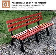 Rsmmpqa Park Terrace Bench Outdoor Bench, Weatherproof Garden Bench with Cast Aluminum e and Anticorrosive Plastic Wood, 2-3 Seat (Size : 120X38X73CM) ()