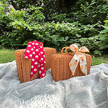 Storage Basket,Picnic,Imitation Rattan Vintage,Traditional Wicker Hamper Box,Woven,Hand Made,for Cosmetic Bags,Souvenirs,Picnics,Brown