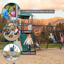 Lifetime Adventure Clubhouse Swing Set Playset Earthtone