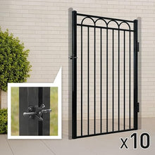 Fencer Wire 6FT x 4FT Heavy Duty Arc Metal Fence Gate, Outdoor Rust-Resistant Steel Garden Gate for Yard, Pool, Patio & Residential Fencing, Pack of 10