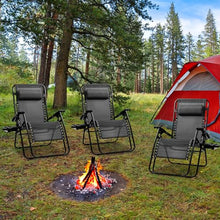 Four Seasons Courtyard Sunny Isles XL Zero Gravity Chairs, Black, 3-Pack