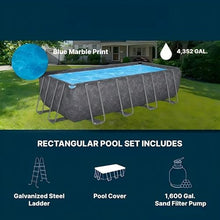 18' x 9' x 52" Rectangular Frame Above Ground Swimming Pool Set w/Pump