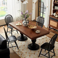 HEAIQI Coffee Table Solid Wood Dining Table Retro Living Room Square Restaurant Large