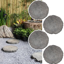 Elitix Stepping Stone Log Look Step Outdoor Large Stones 14" / 18" / 21", Stepping Garden Stone for Gardening Decorative, Walkway Pavers for Pathway Lawn Funeral(Color:Large,Size:4-pcs)