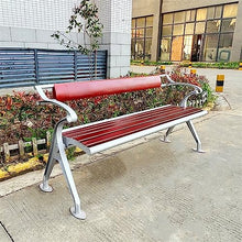 TBLOTYD Garden Benches Park Bench Leisure Seats with Backrest Armrests, Wooden Slats and Cast Aluminum Frame, Outdoor Bench Chair for Outside Patio Porch Garden Lawn Patio Seatin，200 * 54 * 78