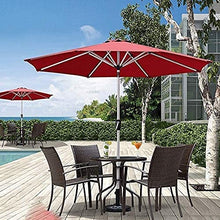 USZWBY Sun Parasol Umbrella Garden Outdoor Sun Shade Umbrella for Beach/Pool/Patio/Coffee,2.7m Red Garden Parasol with Crank & Tilt,8 Sturdy Steel Ribs