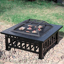 Garden Fire Pit Grill Bowl Grill Barbecue Rack Fire Pits, Fire Bowl for Garden and Patio, Outdoor Garden Fire Pit with Mesh Cover,Outdoor Fire Pits