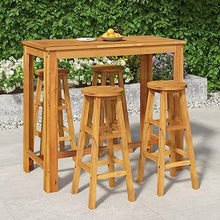 QINXIXINAIXI Garden Bar Set Natural Wood Solid Acacia Wood for 4 People Outdoor Patio Sets Patio Furniture Set Outdoor Sofa Set Modern Outdoor Furniture for Poolside Patio Deck Garden