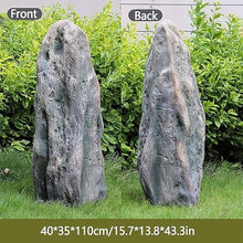 Garden Stones Decorative,Simulated Landscape Rocks,Large Outdoor Hollow Fiberglass Waterproof Cover For Garden Well Cover Decoration,Lightweight Fake Rock Cover,Landscape Rocks Cover(40x35x110cm/15.7x