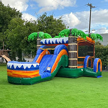 XJUMP Tropical Bounce House Water Slide Orange