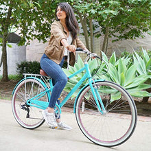 sixthreezero Women's 7-Speed Hybrid Road Bike with Rear Rack, 28-Inch Wheels, Cream