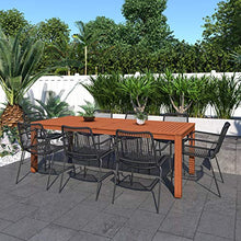 Amazonia Edinburgh 9-Piece Outdoor Rectangular Dining Table Set Eucalyptus Wood Amazonia