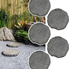 Elitix Stepping Stone Log Look Step Outdoor Large Stones 14" / 18" / 21", Stepping Garden Stone for Gardening Decorative, Walkway Pavers for Pathway Lawn Funeral(Color:Medium,Size:5-pcs)