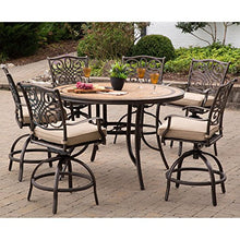 Hanover Monaco 7-Piece Outdoor Patio High-Dining Set Tan