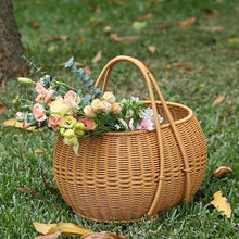 ASWRTYJO Imitation Vine Weaving Vegetable Basket Carrying Basket Picnic Basket Weaving Water Fruit Basket(E)
