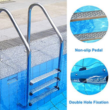 Pool Ladder, 2-Step Stainless Steel Inground Swimming Pool Stairs w/Non-Slip Footstep, 440 lbs Capacity