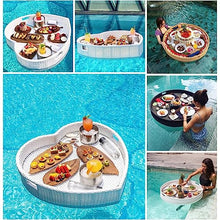 Round Perforated Water Floating Breakfast Tray, Large-Capacity Rattan Dinner Plate, Home Pool Villa Fruit Basket, Outdoor Party Photo,Brown,80CM