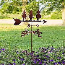 Metal Three Cowboy Weather Vane Stainless Steel Weather Practical Wind Vane Direction Indicator Measuring Tools Farm Scene Home Outdoor Garden Craft Ornament