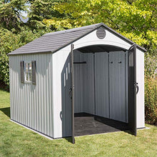 Lifetime 8 x 10 Ft Outdoor Storage Shed, Dual-Wall HDPE Construction, Steel-Reinforced, Skylight and Window, Lockable Doors, UV-Protected Gray Finish