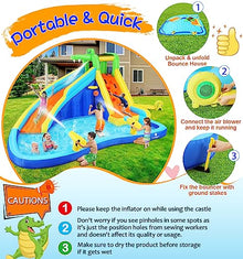 Wesoky 8in1 Inflatable Water Park Slide with Blower and Sprinkler
